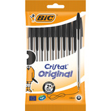 BIC stylo  bille Cristal Original, noir, en sachet de 10