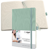 sigel carnet de notes Conceptum, A5, quadrill, vert menthe