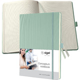 sigel carnet "Conceptum", format A4, quadrill, vert menthe