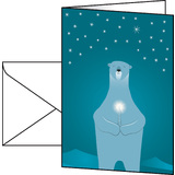 sigel carte de Nol "Polar bear with candle", A6, pour