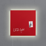 sigel tableau magntique en verre artverum LED light, rouge