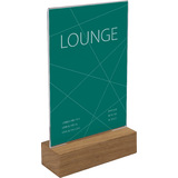 sigel Prsentoir de table avec socle en bois, acrylique, A6