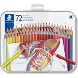 STAEDTLER crayon de couleur hexagonal, tui en mtal de 72