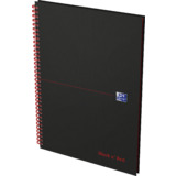 Oxford cahier  spirale Black n' Red, format A4, quadrill