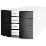 HAN module de classement IMPULS 2.0, 4 tiroirs, blanc/noir