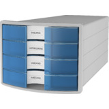 HAN module de classement IMPULS 2.0, 4 tiroirs, gris/bleu