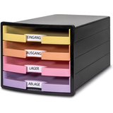 HAN module de classement IMPULS, 4 tiroirs, noir/pastel