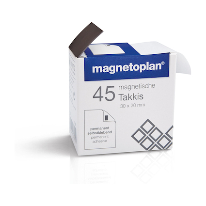 magnetoplan Takkis 30 x 20 mm, autocollant, noir