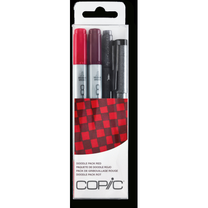 COPIC Marqueur ciao, kit de 4 "Doodle Pack Red"