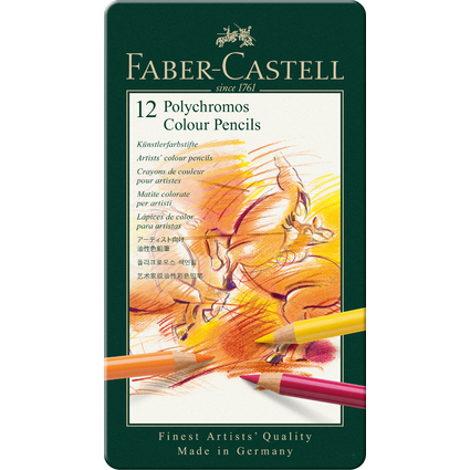 FABER-CASTELL Crayons de couleur POLYCHROMOS, tui en mtal