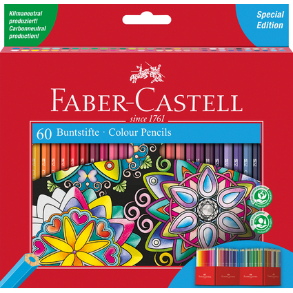 FABER-CASTELL Crayons de couleur hexagonaux CASTLE, tui en