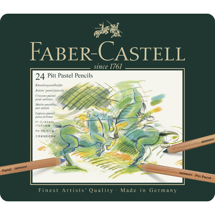 FABER-CASTELL Crayons de couleur PITT PASTELL, tui de 24