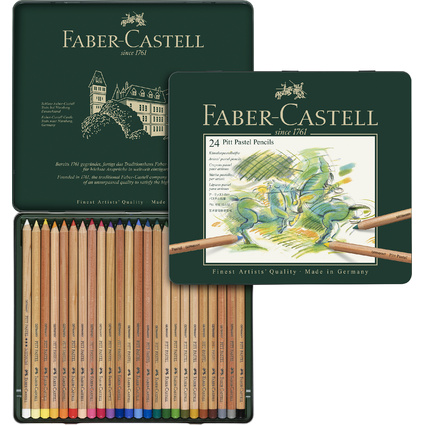 FABER-CASTELL Crayons de couleur PITT PASTELL, tui de 24