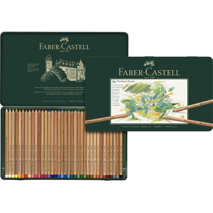 FABER-CASTELL Crayons de couleur PITT PASTELL, tui de 36 en