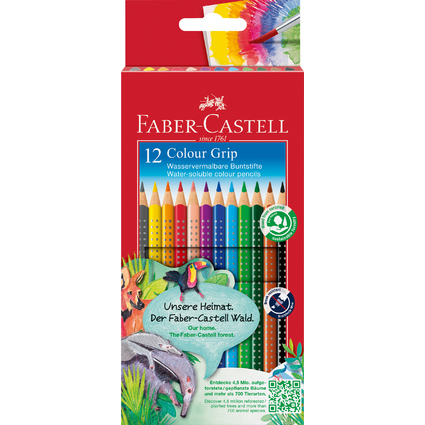 FABER-CASTELL Crayons de couleur Colour GRIP, tui de 12