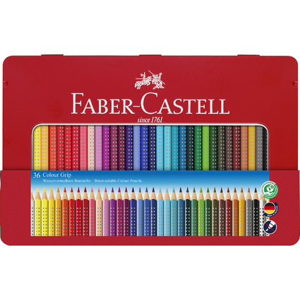 FABER-CASTELL Crayons de couleur Colour GRIP, tui de 36