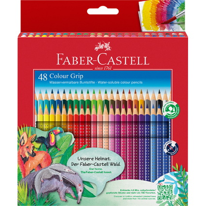 FABER-CASTELL Crayons de couleur Colour GRIP, tui de 48