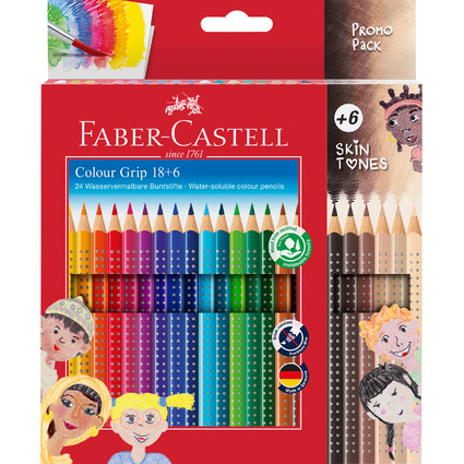 FABER-CASTELL Crayon de couleur Colour GRIP, tui promo