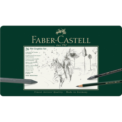 FABER-CASTELL Set crayons PITT GRAPHITE, tui de 26 pices