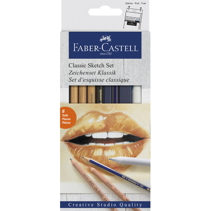 FABER-CASTELL Set d'esquisse Classique, 6 pices