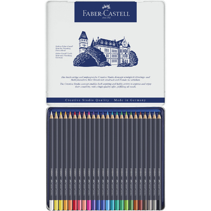 FABER-CASTELL Crayons de couleur GOLDFABER, tui en mtal