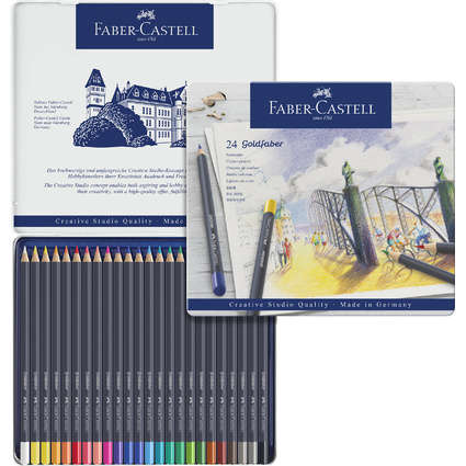 FABER-CASTELL Crayons de couleur GOLDFABER, tui en mtal