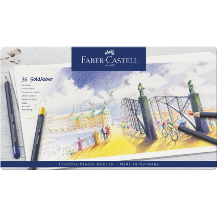 FABER-CASTELL Crayons de couleur GOLDFABER, tui en mtal