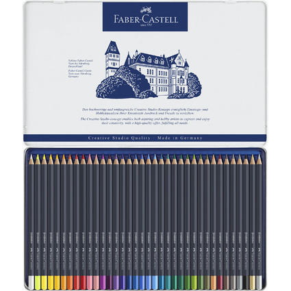 FABER-CASTELL Crayons de couleur GOLDFABER, tui en mtal