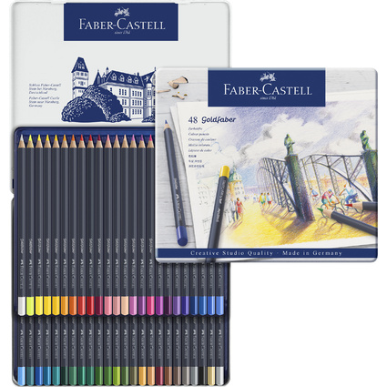 FABER-CASTELL Crayons de couleur GOLDFABER, tui en mtal