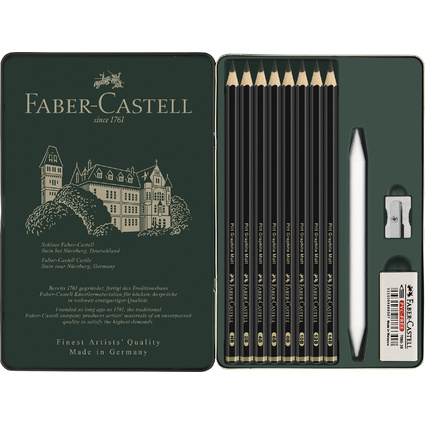FABER-CASTELL Kit PITT GRAPHITE Matt, tui de 11 pices