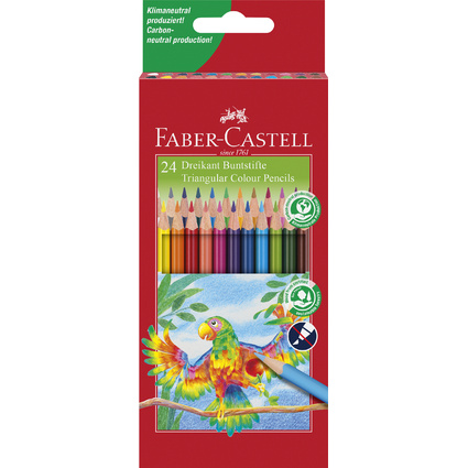 FABER-CASTELL Crayons de couleur triangulaires, tui de 24
