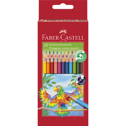 FABER-CASTELL Crayons de couleur triangulaires, tui de 24