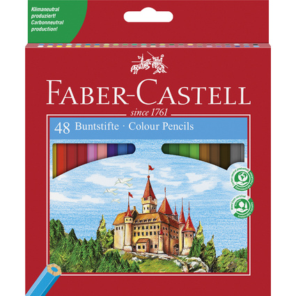 FABER-CASTELL Crayons de couleur CASTLE, tui de 48