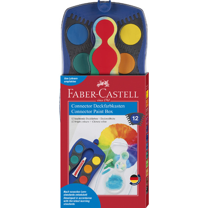 FABER-CASTELL Palette de peinture CONNECTOR 12 couleurs bleu