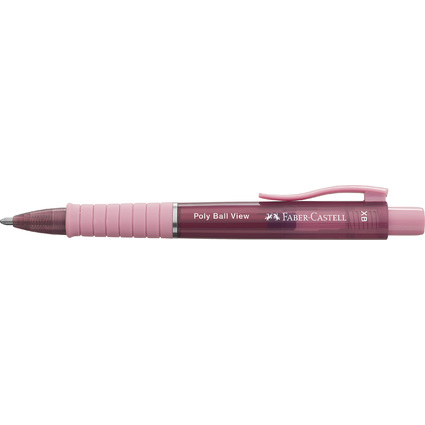 FABER-CASTELL Stylo  bille rtractable POLY BALL VIEW, rose