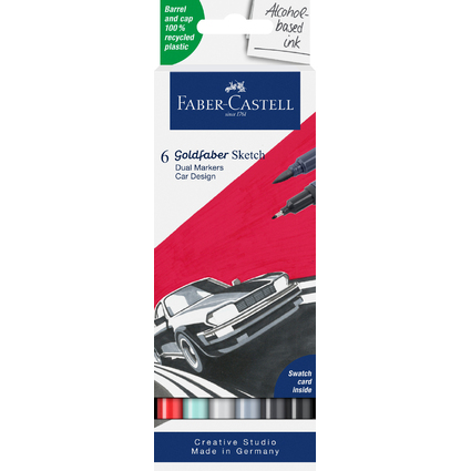 FABER-CASTELL Marqueur Sketch GOLDFABER, tui de 6 Car