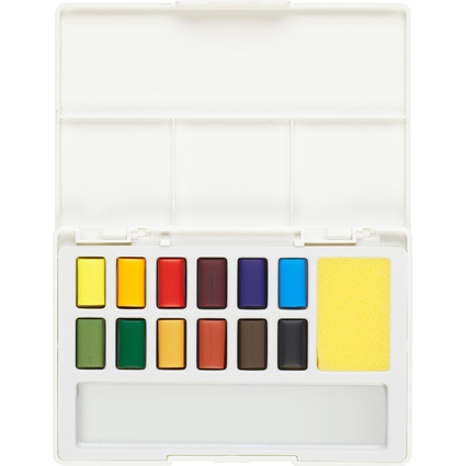 FABER-CASTELL Peinture aquarelle en godets, étui de 12