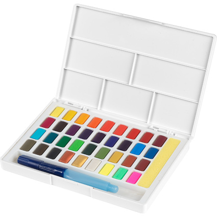 FABER-CASTELL Peinture aquarelle en godets, tui de 36