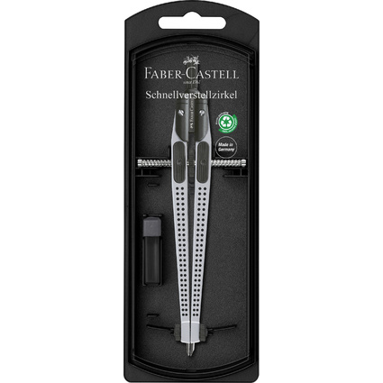 FABER-CASTELL Compas  rglage rapide GRIP, argent
