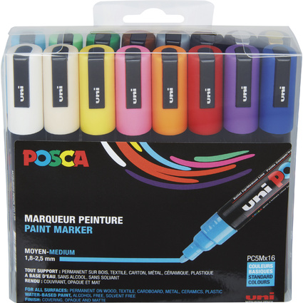 POSCA Marqueur  pigment PC-5M, tui de 16