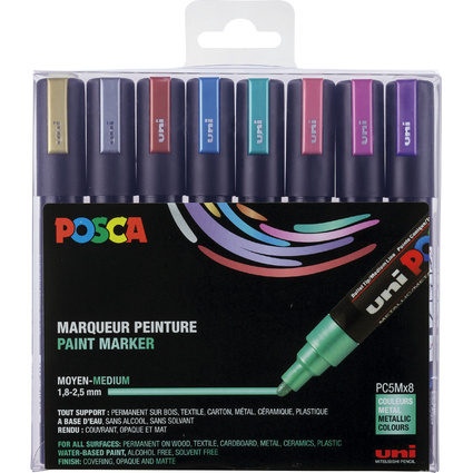 POSCA Marqueur  pigment PC-5M, tui de 8, assorti couleurs