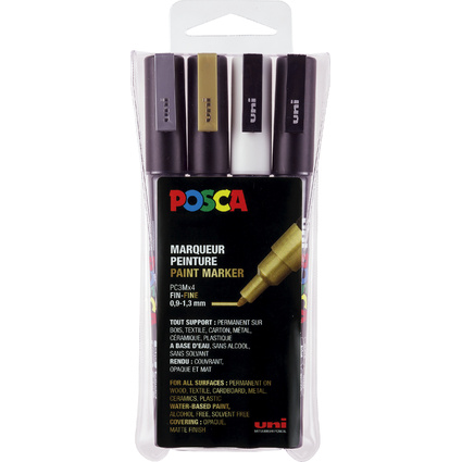 POSCA Marqueur  pigment PC-3M, tui de 4
