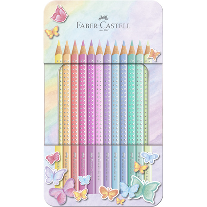 FABER-CASTELL Crayon de couleur SPARKLE PASTEL, tui de 12
