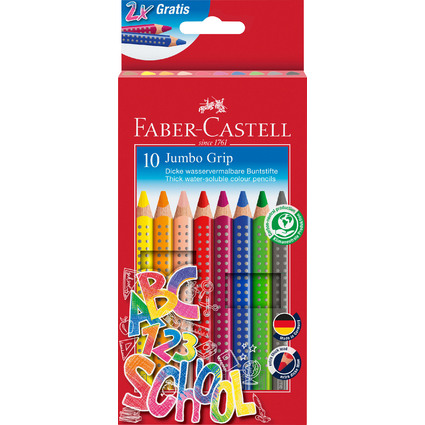 FABER-CASTELL Crayon de couleur Jumbo GRIP, tui promo