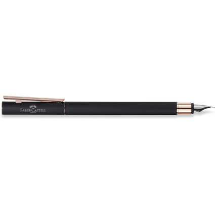 FABER-CASTELL Stylo plume NEO Slim mtal, noir/rose, F