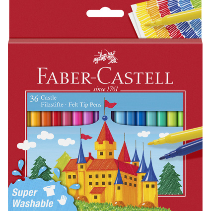 FABER-CASTELL Feutre CASTLE, tui carton de 36