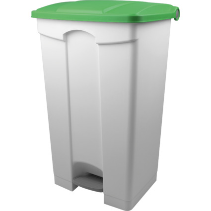 helit Poubelle  pdale "the step", 90 litres, blanc/vert
