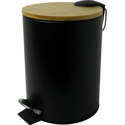 helit Poubelle  pdale "the bamboo", 3 litres, noir
