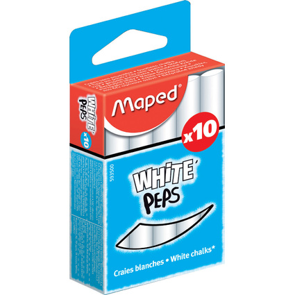 Maped Craie pour tableau WHITE'PEPS, rond, blanc