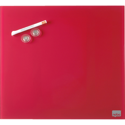 nobo Tableau magntique en verre, (L)450 x (H)450 mm, rouge